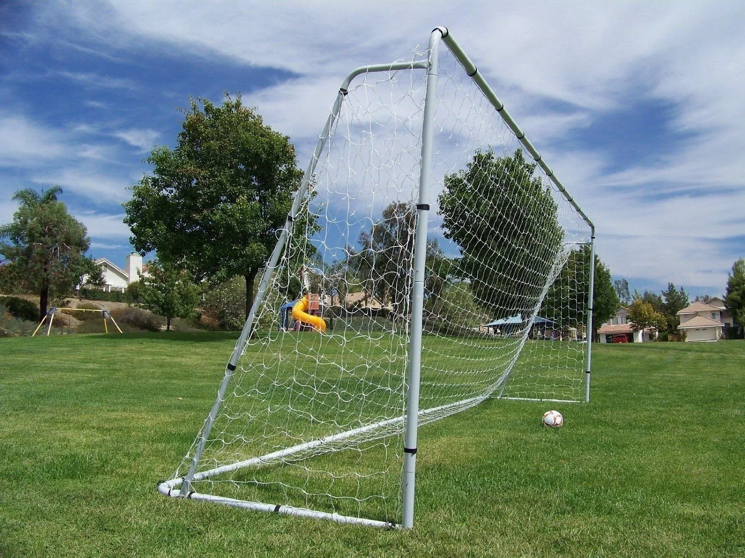 PASS Official Regulation Size Steel Soccer Goal - Best Full Sized Soccer Goal for Home